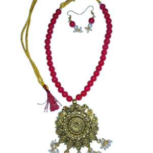 Jewellery elegant gold toned ethnic necklace & earring set