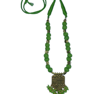 Jewellery ethnic green thread pendant necklace for women
