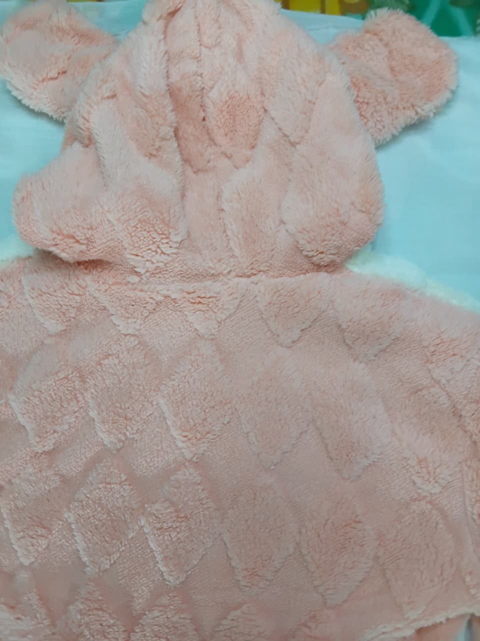 soft peach panda fleece night suit set for kids (hoodie & pajama) soft peach panda fleece night suit set for kids (hoodie & pajama)